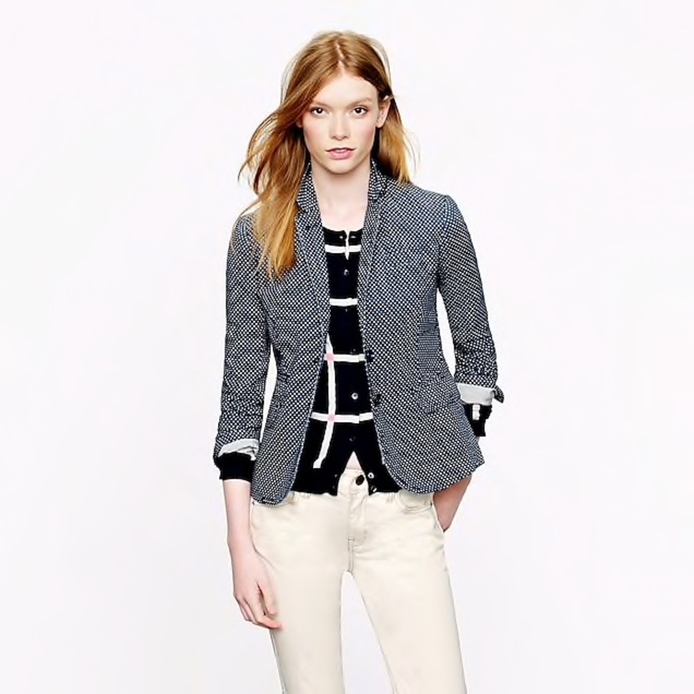 J. Crew Polka Dot Schoolboy Blazer